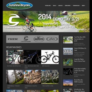 Sunshine Bikes Website Screenshot